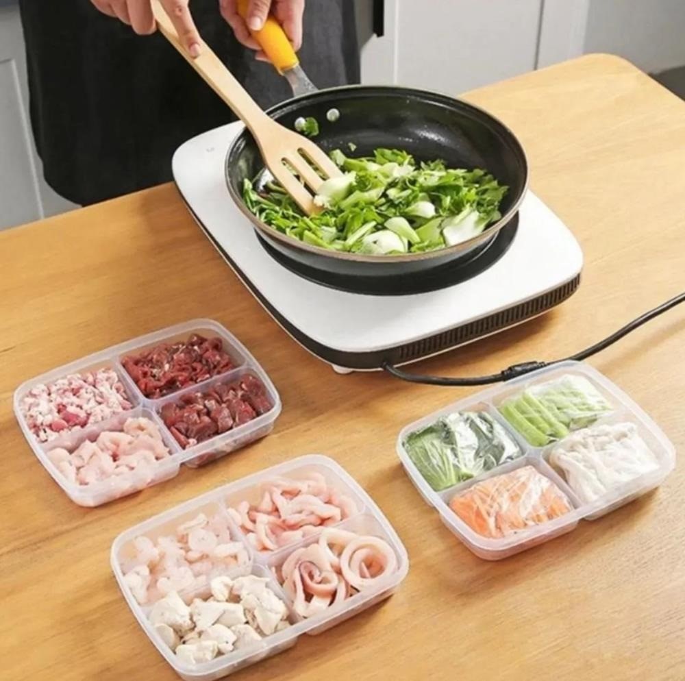 Conjunto de caixas de armazenamento – 15 x 20,5 x 3 cm – Transparente – Plástico