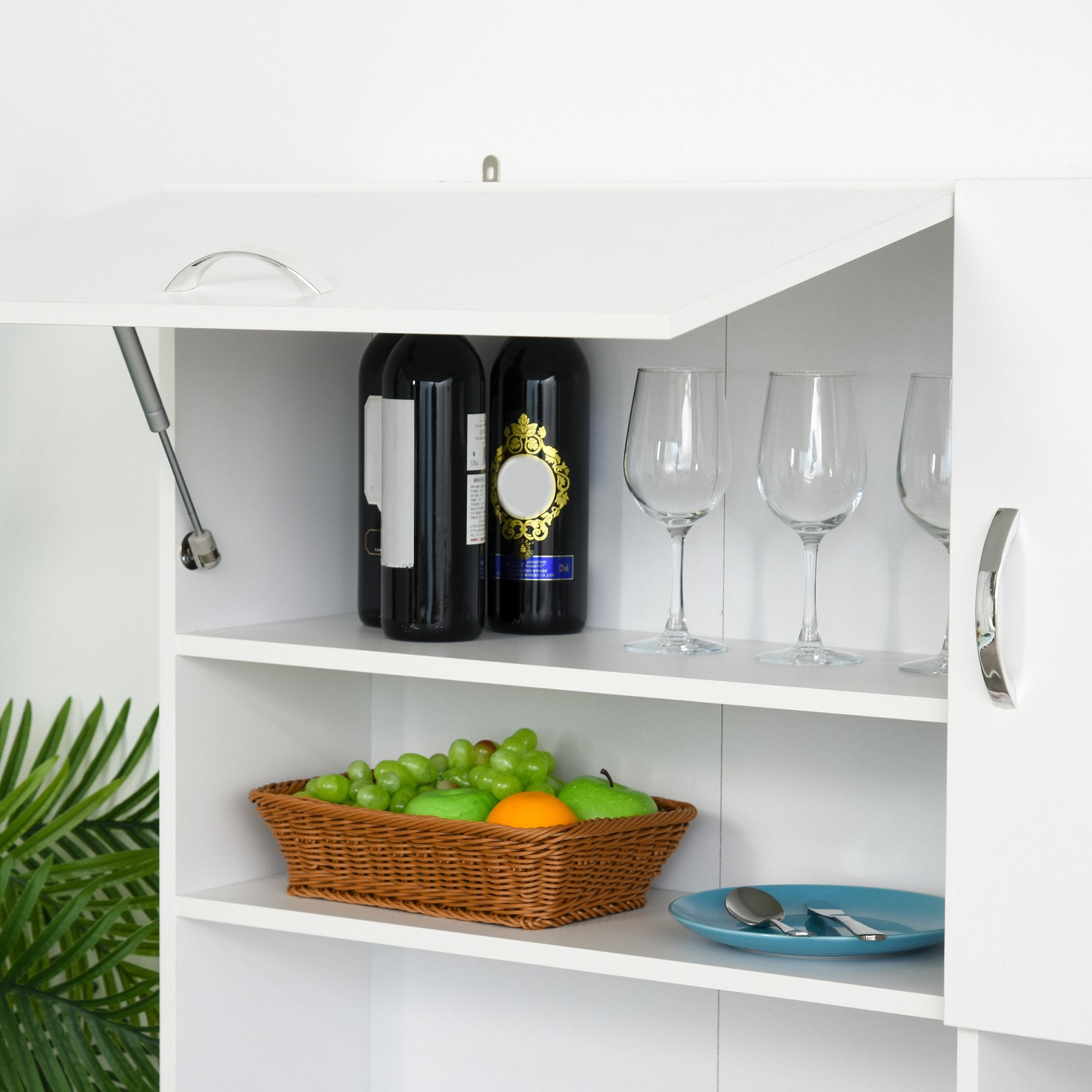 Armário de Cozinha Alto 3 Gavetas 4 Portas 100x39,5x183,5cm Branco