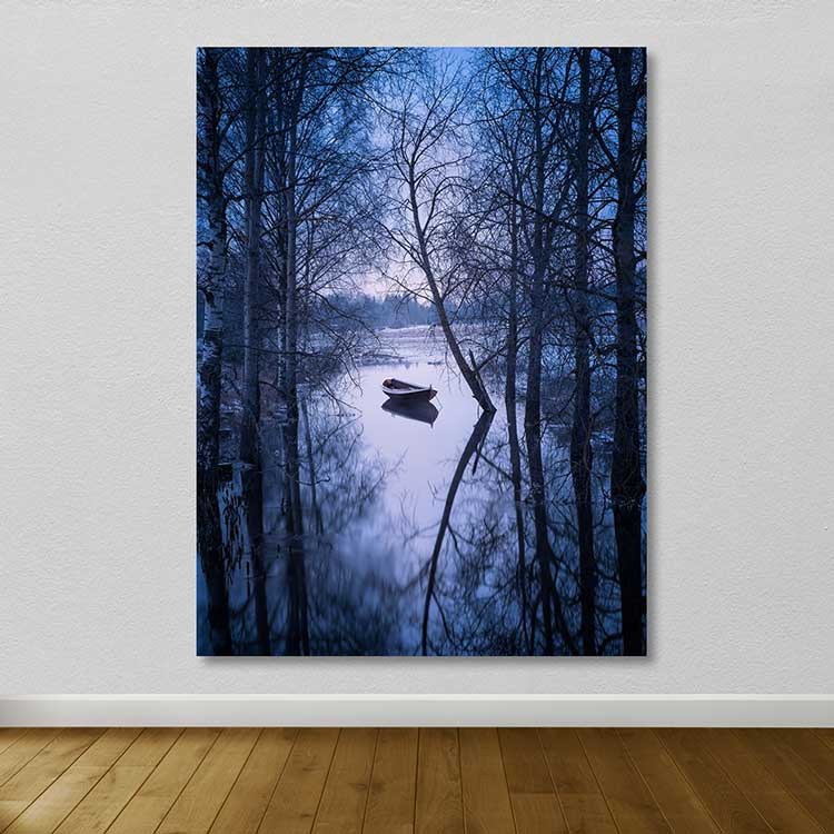 Quadro em Tela Decorativa Multicolor 100x140 cm com Moldura de Madeira (100% Canvas)