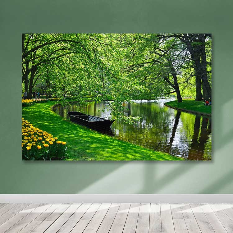 Quadro em Tela Decorativa Multicolor 100x140 cm com Moldura de Madeira (100% Canvas)