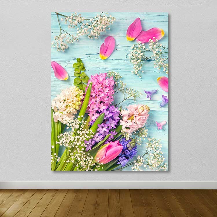 Quadro em Tela Decorativo Multicolor 100 x 140 cm com Moldura em Madeira (3–4 cm) – 100% Tela