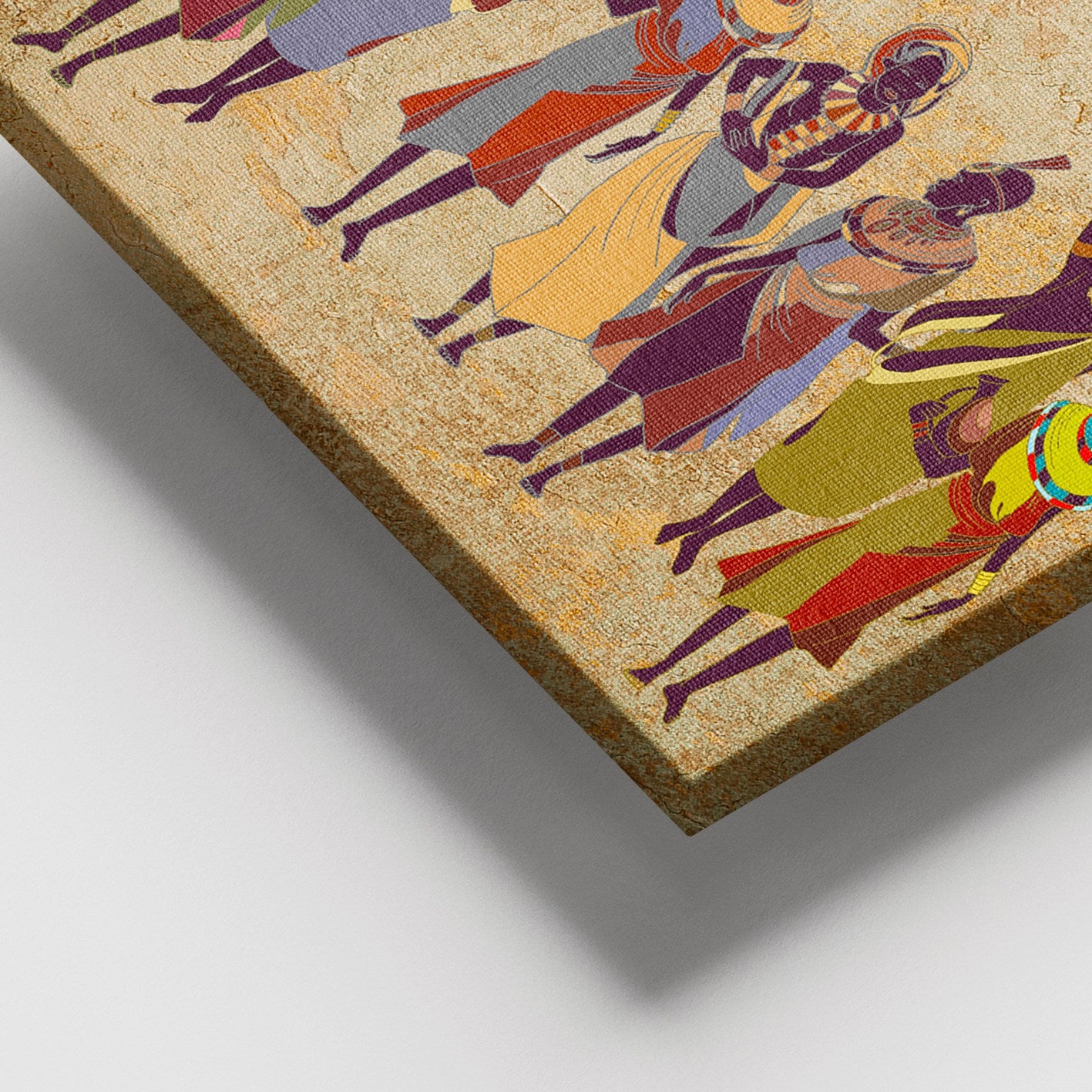 Quadro em Tela Decorativa Multicolor 100x140 cm com Moldura de Madeira (3–4 cm) – 100% Tela – Ref. DEV02115100140