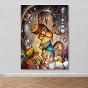 Quadro em Tela Decorativo Multicolor 100x140 cm, 100% Canvas, Moldura de Madeira 3–4 cm