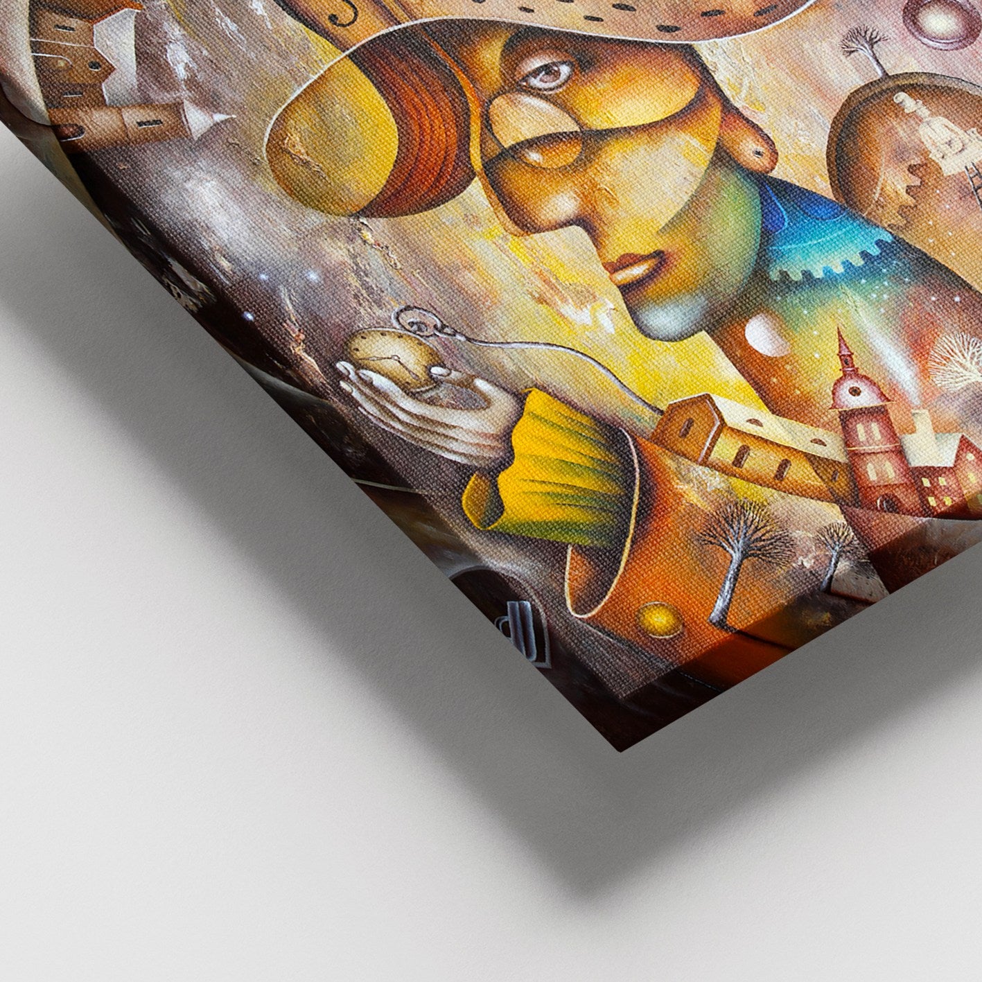 Quadro em Tela Decorativo Multicolor 100x140 cm, 100% Canvas, Moldura de Madeira 3–4 cm