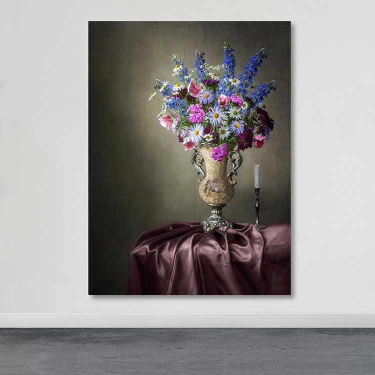 Tela Decorativa em Canvas 100% com Moldura de Madeira (3–4 cm) – 100 x 140 cm – Multicolorido