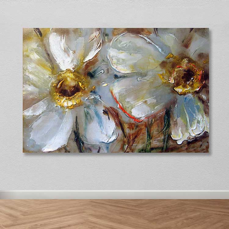 Tela Decorativa Multicolor 100x140 cm com Moldura de Madeira (3–4 cm), 100% Tela