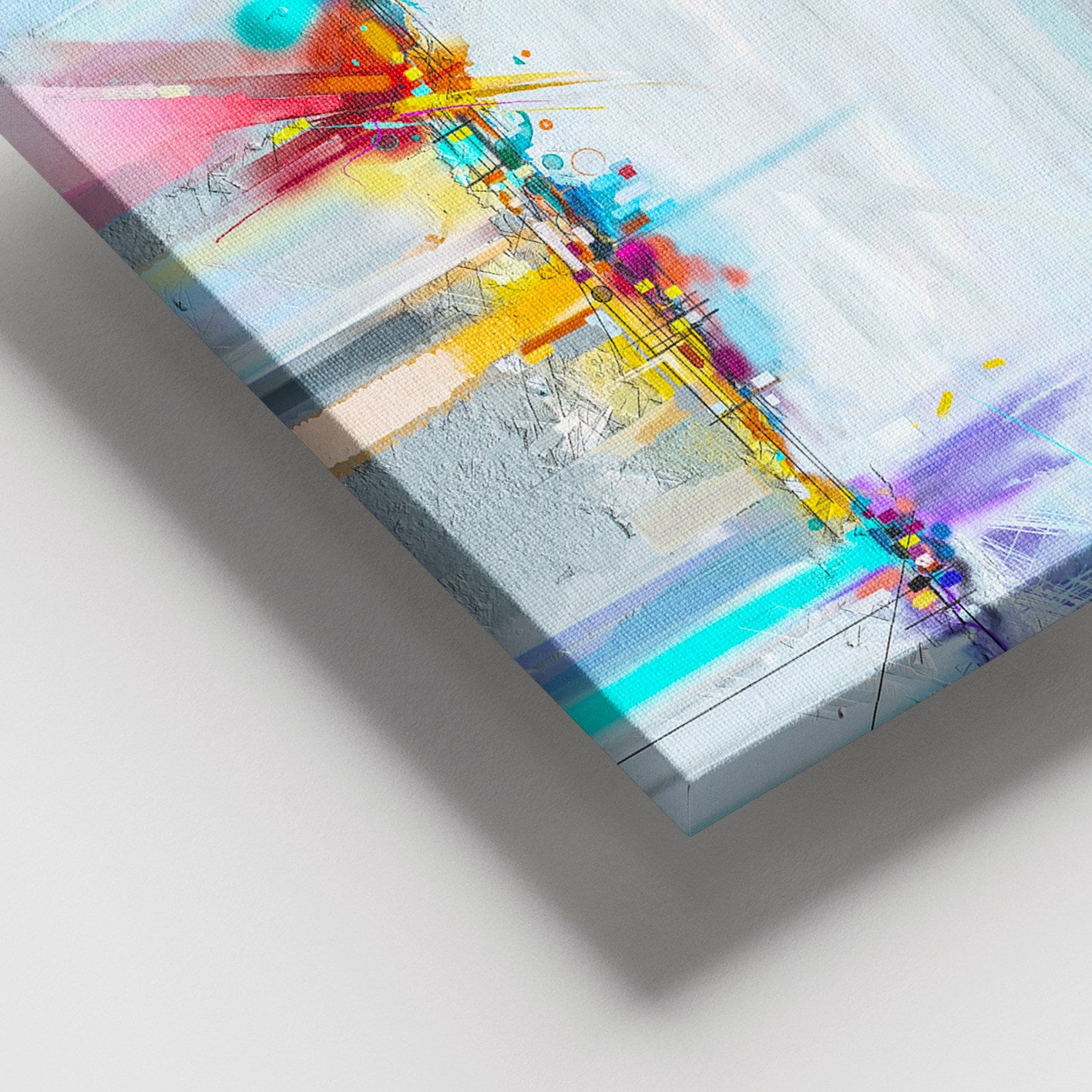 Quadro Decorativo em Tela 100% Canvas Multicolor com Moldura de Madeira (3–4 cm) – 100 x 140 cm