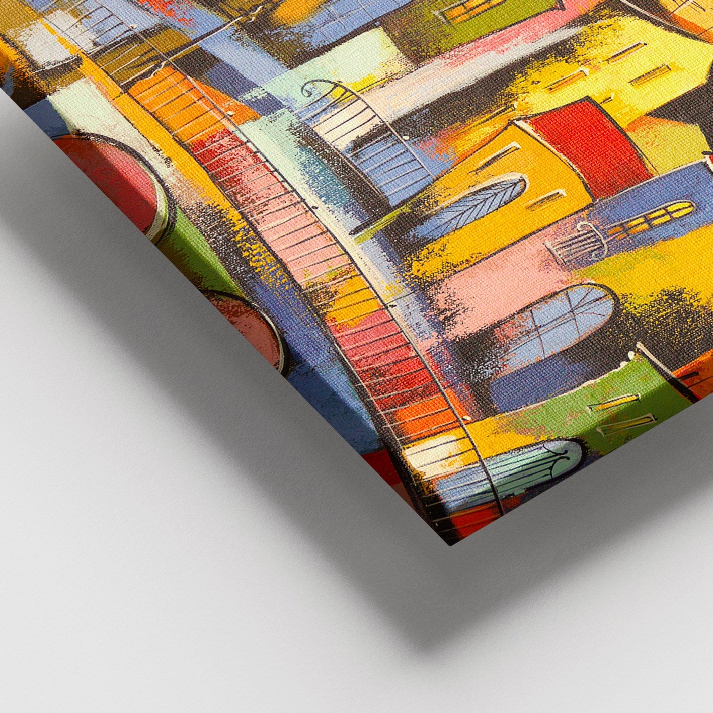 Quadro em Tela Decorativa Multicolor 100x140 cm com Moldura em Madeira (3–4 cm), 100% Tela (Canvas)