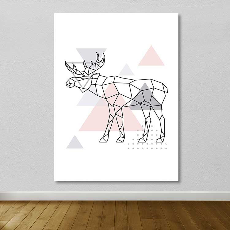 Tela Decorativa Multicolor 100x140 cm em 100% Canvas com Moldura de Madeira