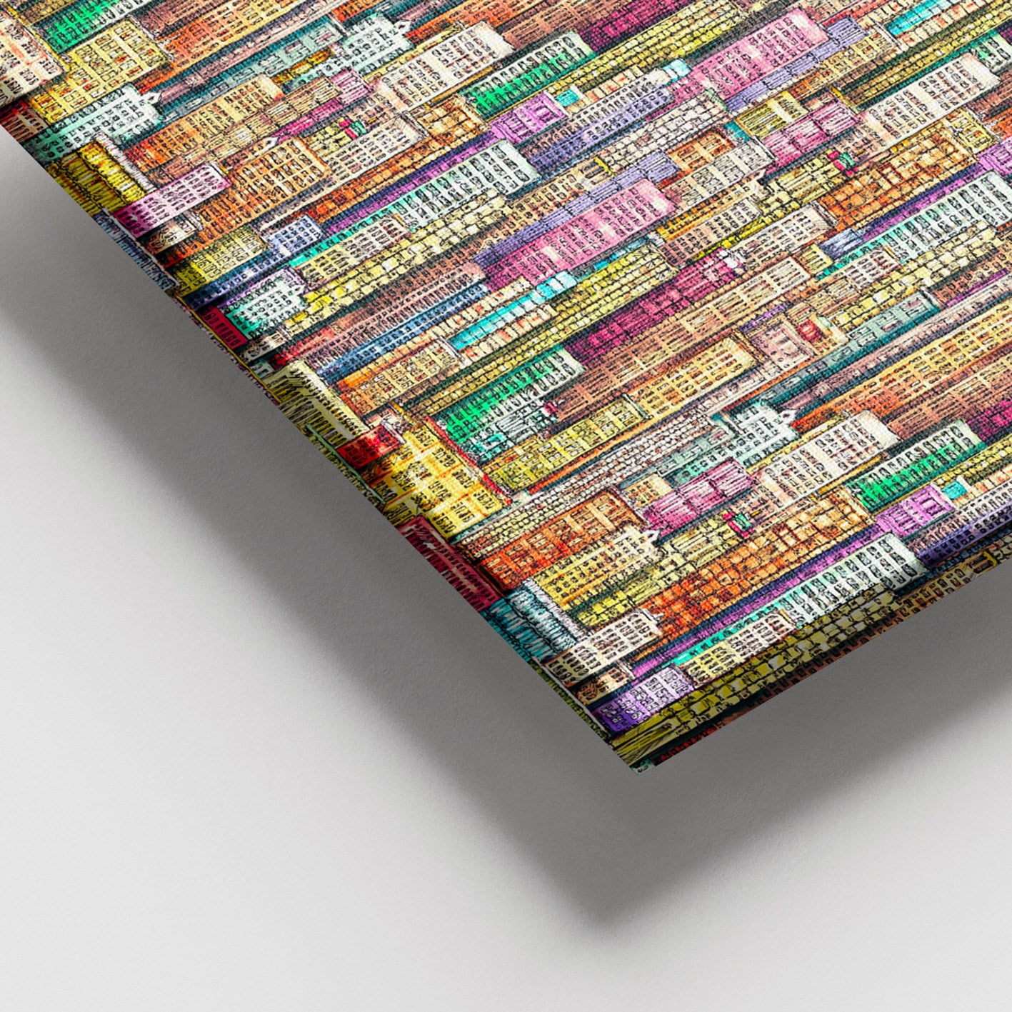 Quadro em Tela Decorativo Multicolor 100 x 140 cm, Canvas 100%, Moldura de Madeira (3–4 cm)