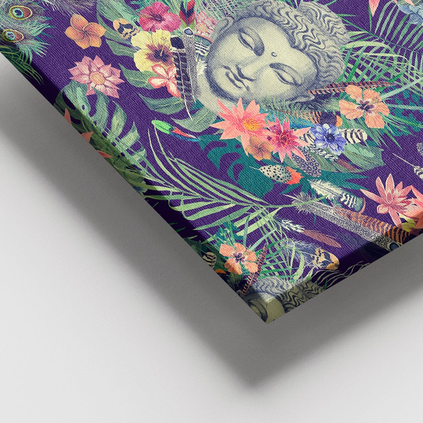 Quadro em Tela Canvas Multicolor 100x140 cm com Moldura de Madeira (3–4 cm)