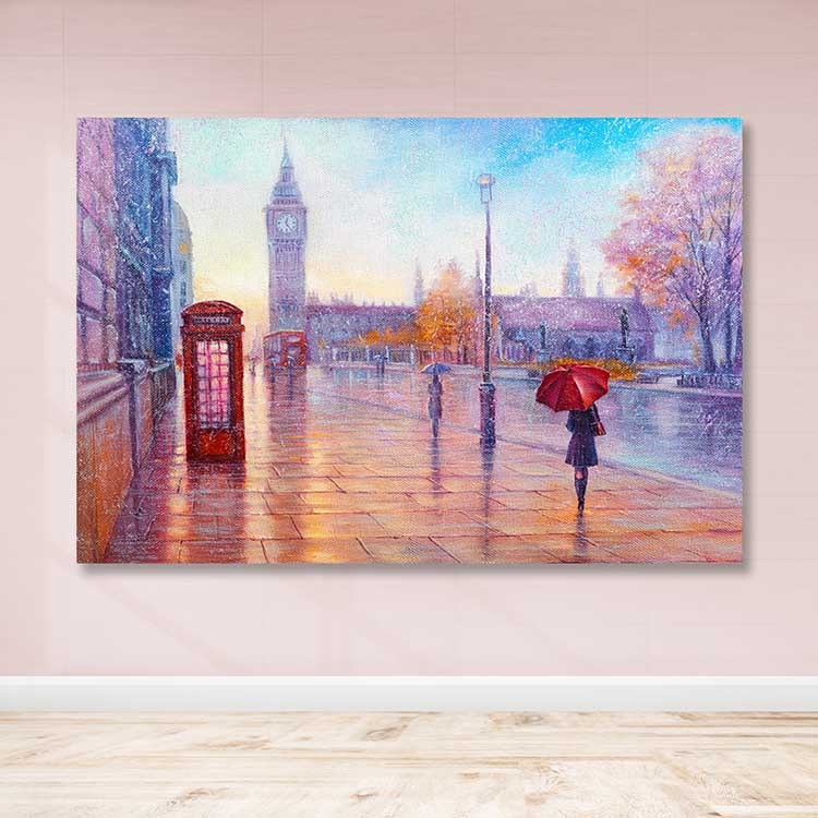 Tela Decorativa em Canvas com Moldura de Madeira (3–4 cm), 100x140 cm – Multicolor