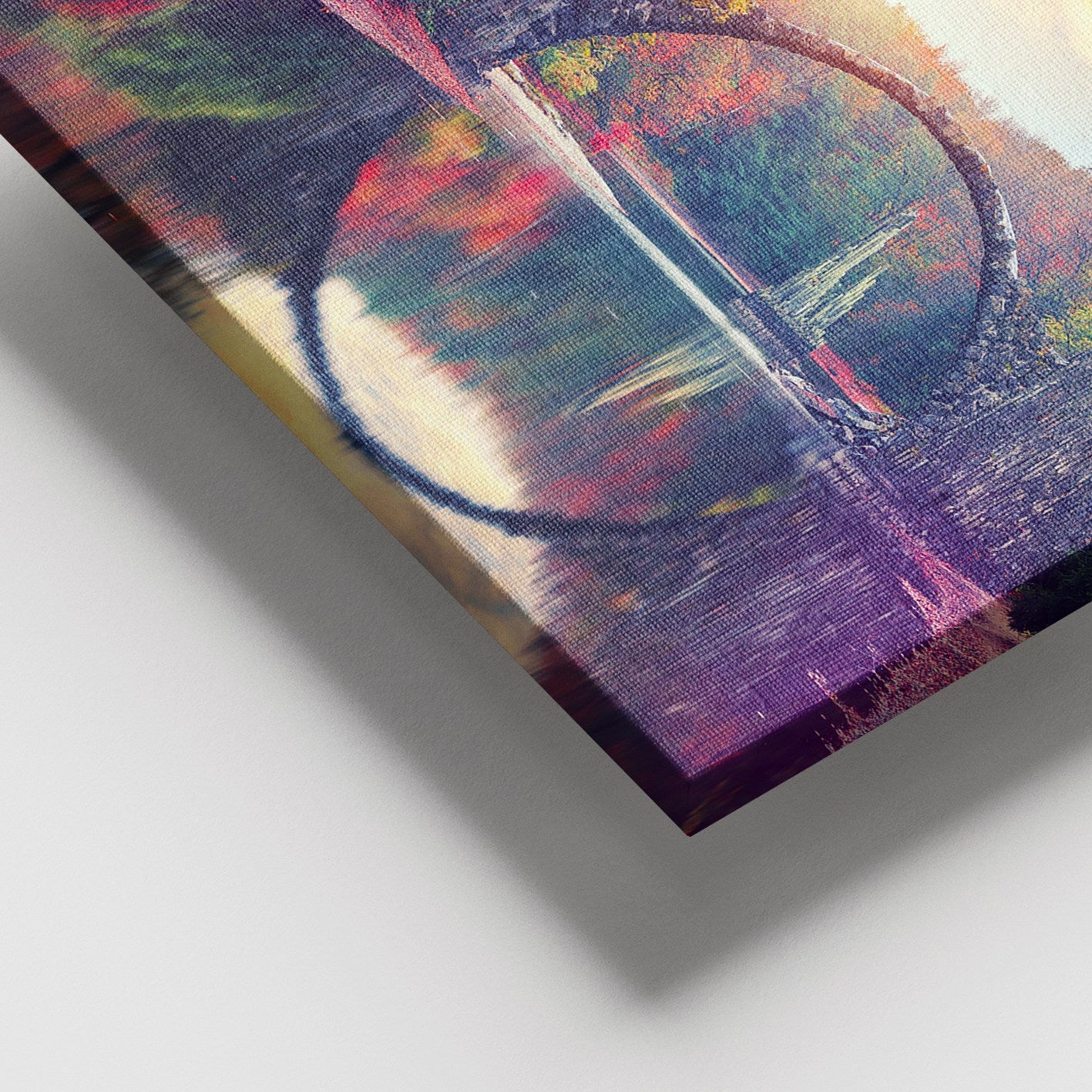 Tela Decorativa Multicolor 100x140 cm em 100% Canvas com Moldura de Madeira