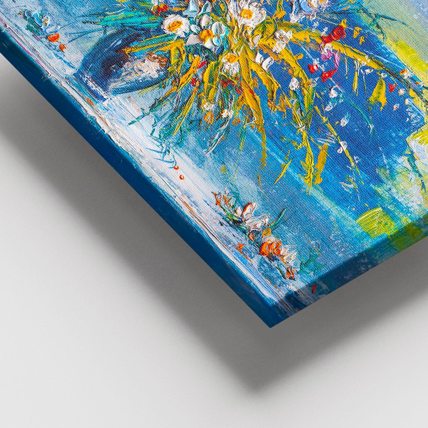 Quadro em Tela Decorativo Multicolorido com Moldura de Madeira 100x140 cm