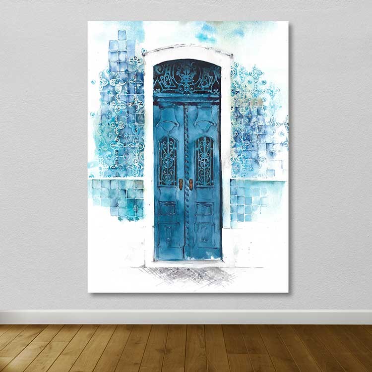 Quadro Decorativo em Tela Multicolor 100x140 cm com Moldura de Madeira (3–4 cm)