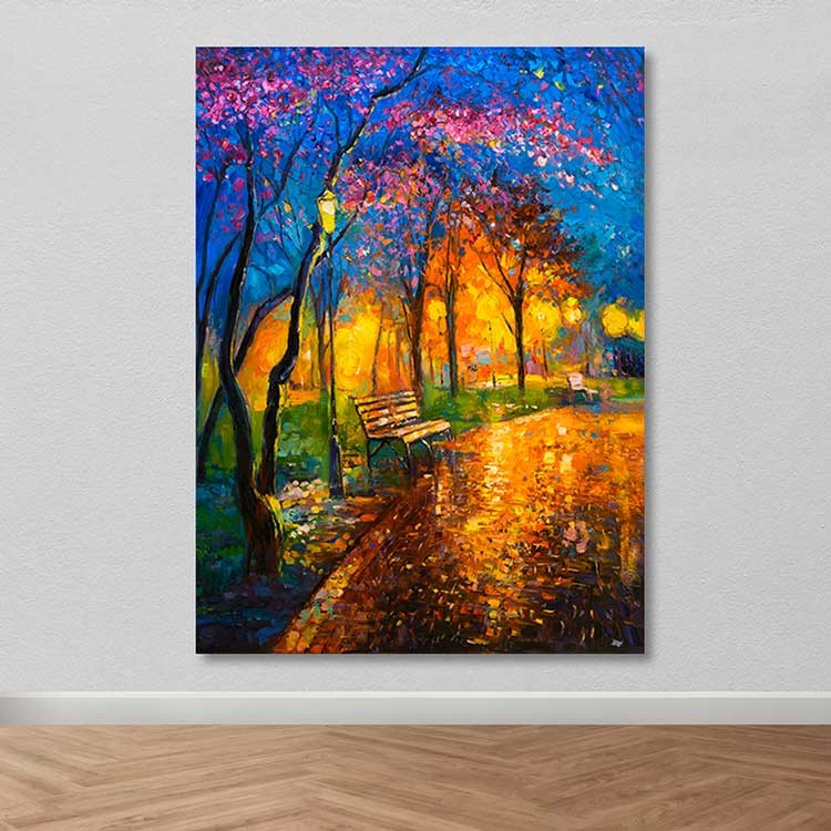 Quadro em Tela Canvas Multicolor com Moldura de Madeira (3–4 cm), 100 x 140 cm