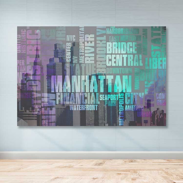 Quadro Decorativo em Tela (Canvas) Multicolor com Moldura de Madeira, 100x140 cm