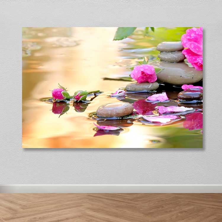 Quadro em Tela Decorativa Multicor 100x140 cm com Moldura de Madeira (3–4 cm), Canvas 100%