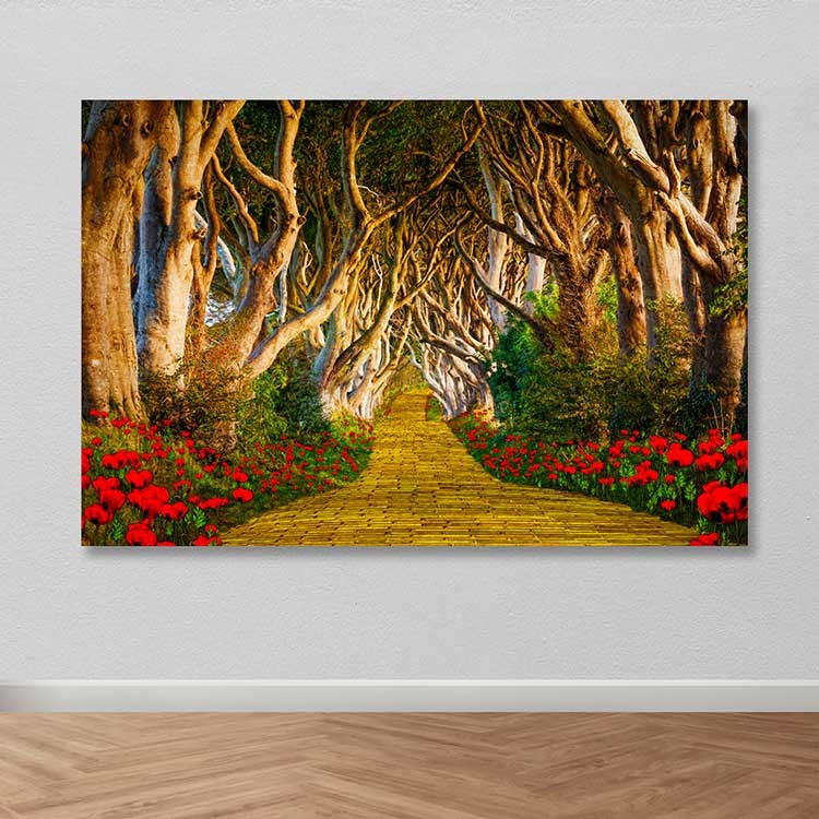 Tela Decorativa Multicolorida 100 x 140 cm com Moldura de Madeira (100% Canvas, 3-4 cm)