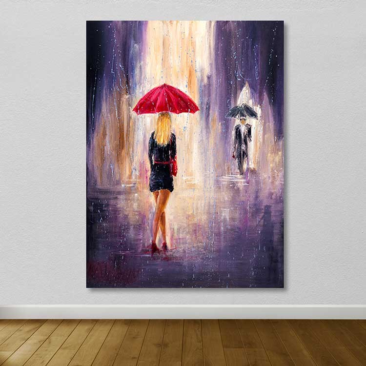 Quadro em Tela Decorativo Multicolor 100x140 cm com Moldura de Madeira (Espessura 3–4 cm)