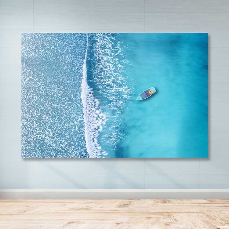 Quadro Decorativo em Tela Multicolor 100x140 cm com Moldura de Madeira (3–4 cm)