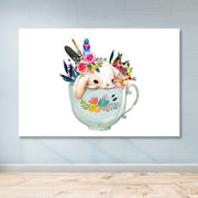 Quadro Decorativo em Tela 100% Canvas Multicolor 100x140 cm com Moldura de Madeira (3–4 cm)