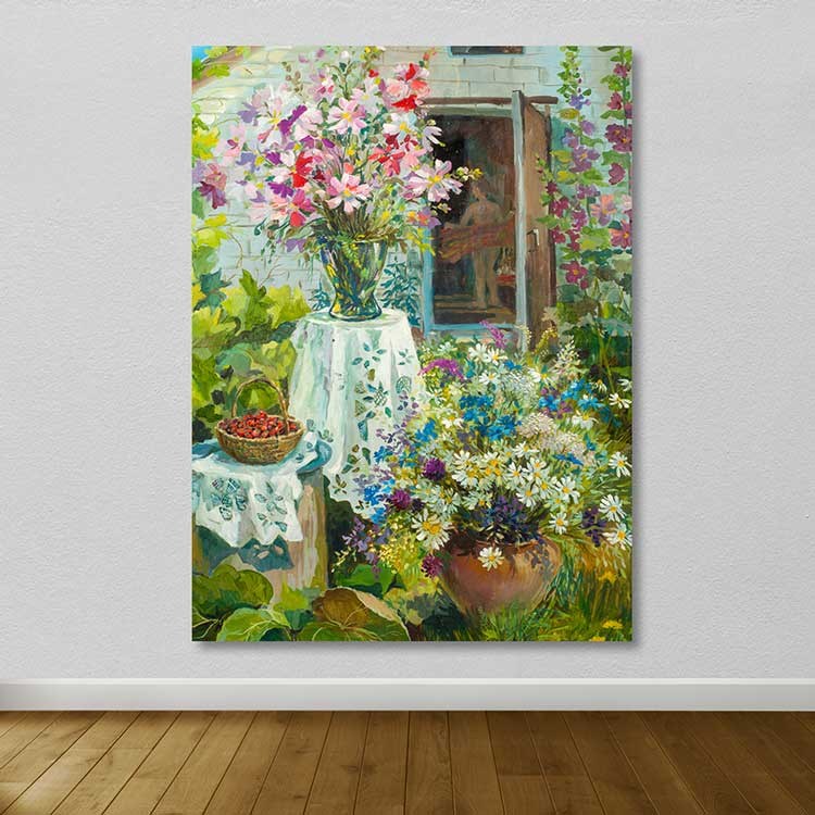 Quadro Decorativo em Tela (Canvas) 100x140 cm com Moldura de Madeira 3–4 cm – Multicolor