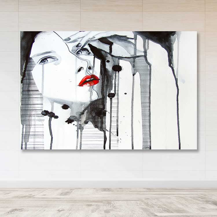 Quadro em Tela Decorativo Multicolor 100x140 cm com Moldura de Madeira (3–4 cm)