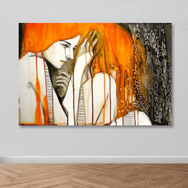 Tela Decorativa em Canvas 100 x 140 cm com Moldura de Madeira (3-4 cm) - Multicolor