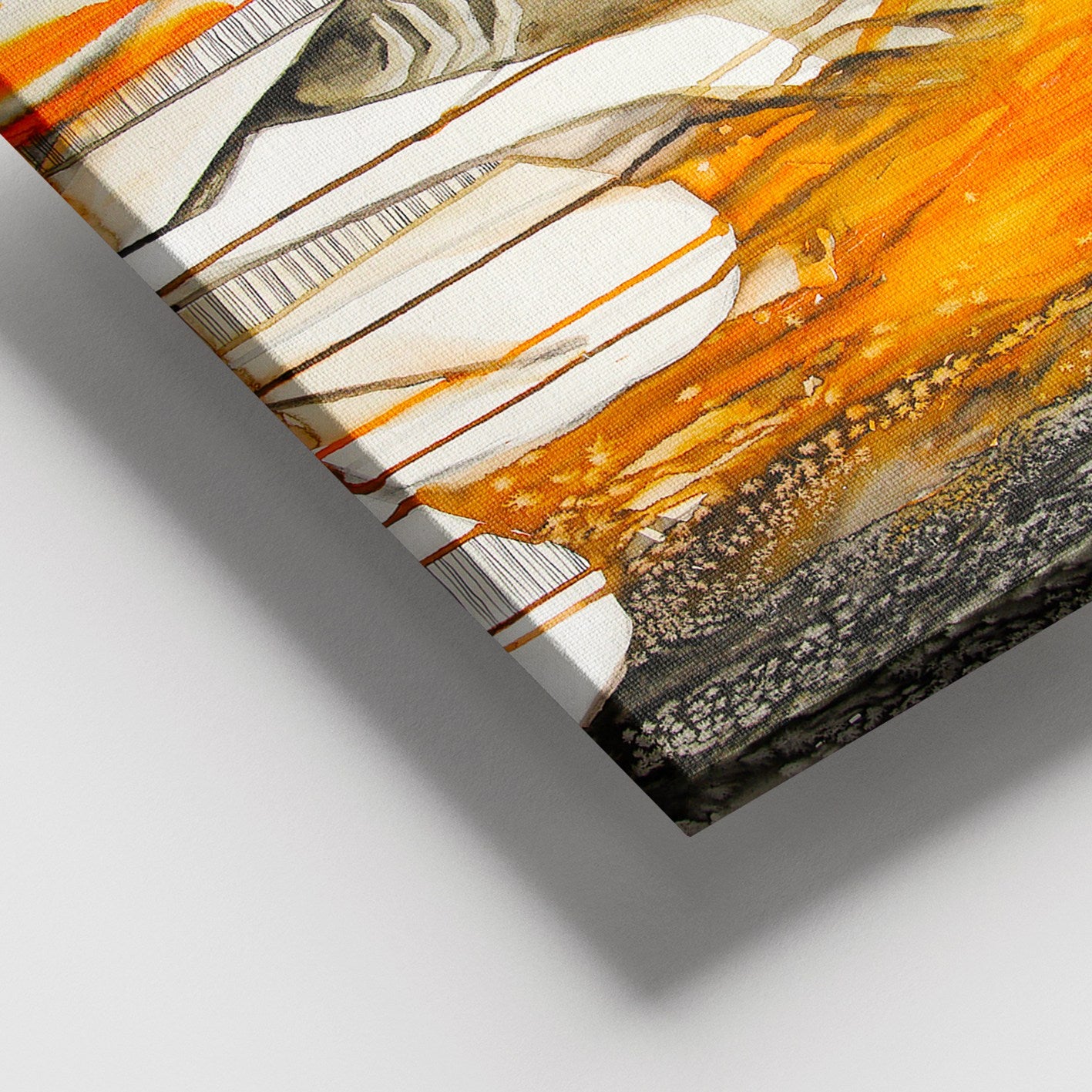 Tela Decorativa em Canvas 100 x 140 cm com Moldura de Madeira (3-4 cm) - Multicolor