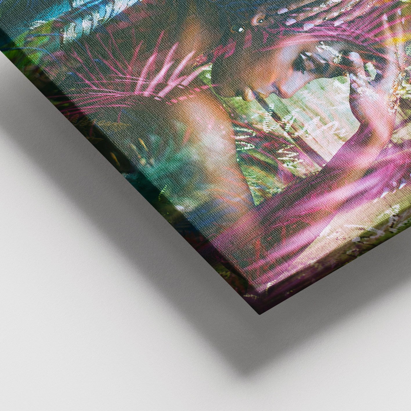 Quadro em Tela Decorativa Multicolor 100x140 cm com Moldura de Madeira (100% Canvas)