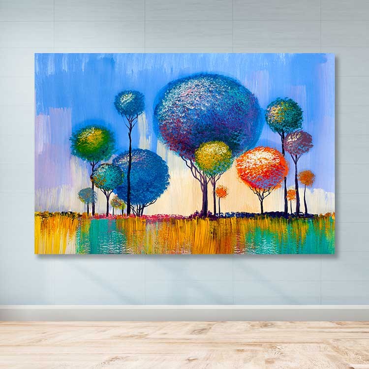 Tela Decorativa Multicolor 100x140 cm com Moldura de Madeira (3–4 cm) – 100% Tela (Canvas)