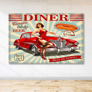 Quadro em Tela Decorativa Multicolor com Moldura de Madeira (3–4 cm), 100 x 140 cm