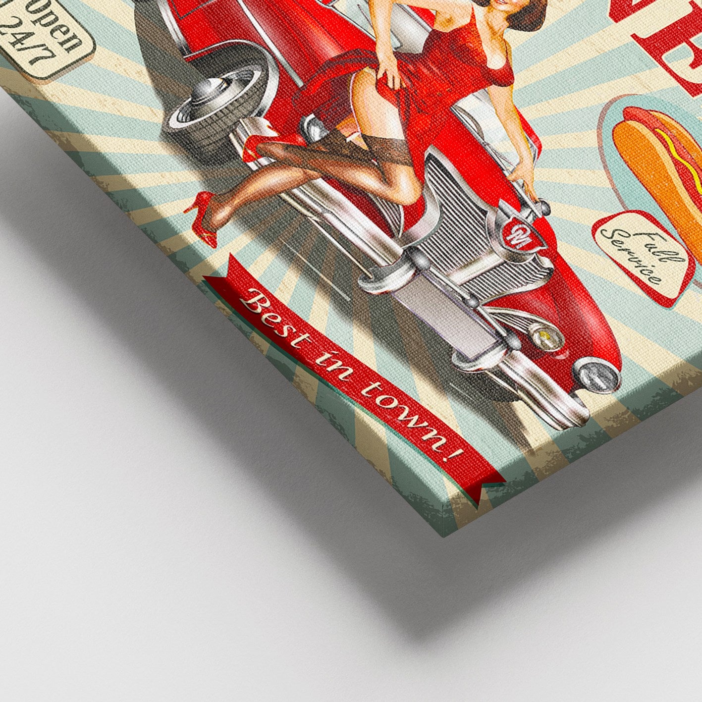 Quadro em Tela Decorativa Multicolor com Moldura de Madeira (3–4 cm), 100 x 140 cm