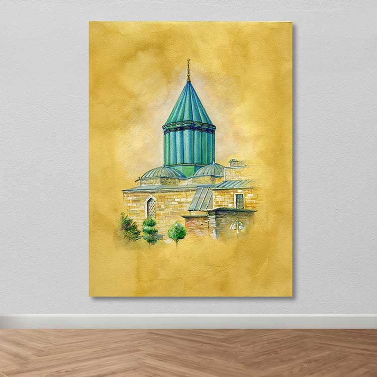 Quadro Decorativo em Tela Multicolor 100x140 cm, 100% Tela, Moldura de Madeira 3-4 cm