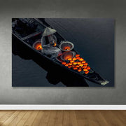 Quadro Decorativo em Tela Multicolor 100x140 cm com Moldura de Madeira (3–4 cm)