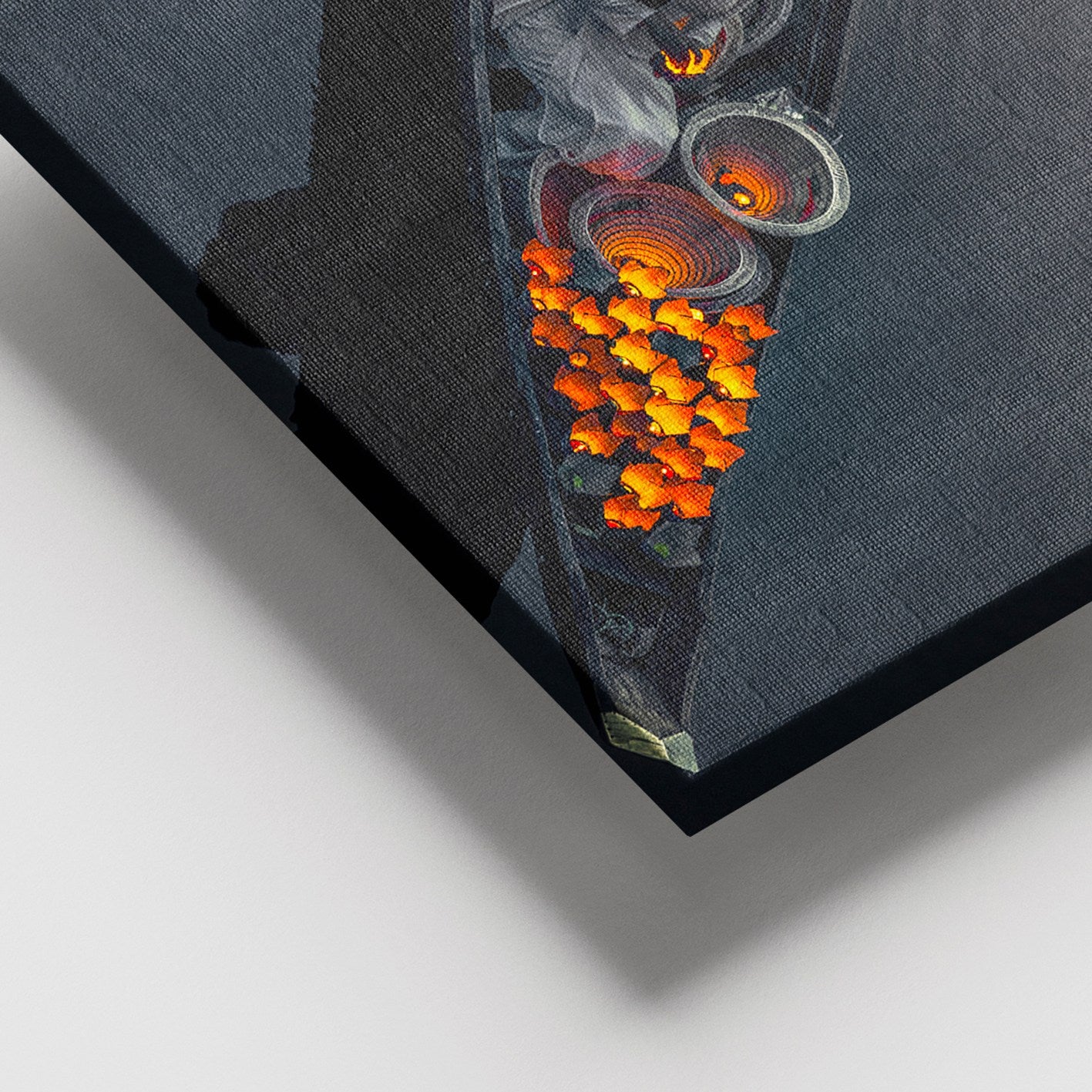 Quadro Decorativo em Tela Multicolor 100x140 cm com Moldura de Madeira (3–4 cm)