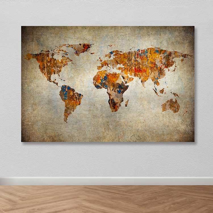 Quadro em Tela 100% Canvas Multicolor com Moldura de Madeira (3–4 cm) – 100 x 140 cm