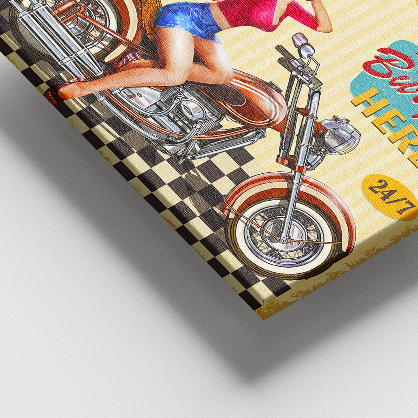 Quadro Decorativo em Tela Multicolor com Moldura de Madeira 100x140 cm