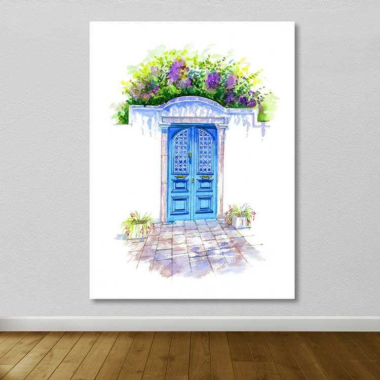 Quadro Decorativo em Tela Multicolor 100x140 cm com Moldura de Madeira (3–4 cm)