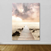 Quadro em Tela Decorativo Multicolor 100x140 cm com Moldura de Madeira (100% Canvas)