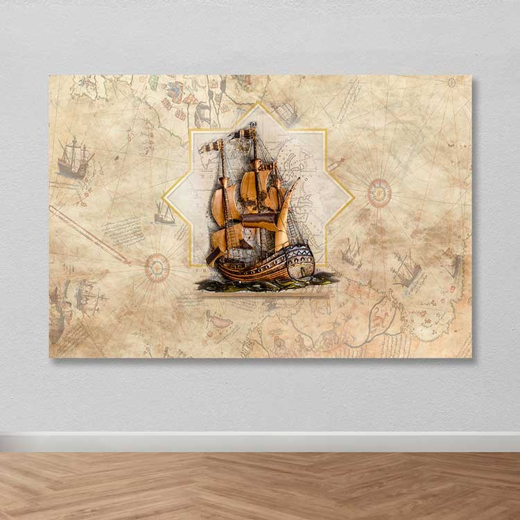 Quadro em Tela Decorativo Multicolor 100x140 cm com Moldura de Madeira (3–4 cm) | 100% Canvas