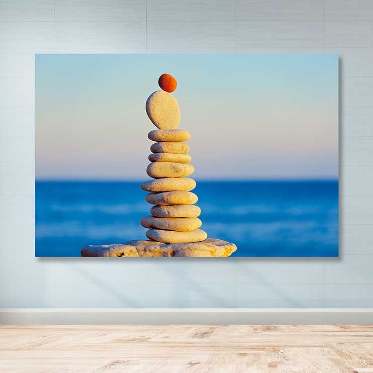 Quadro Decorativo em Tela Multicolor 100x140 cm com Moldura de Madeira (3–4 cm)