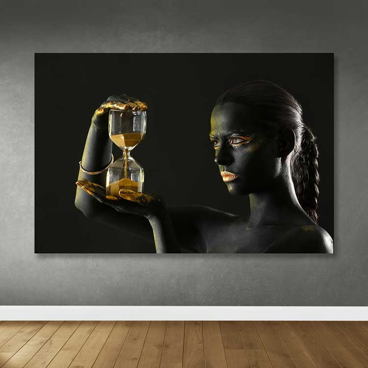 Quadro Decorativo em Tela Multicolor 100x140 cm com Moldura de Madeira (3–4 cm)