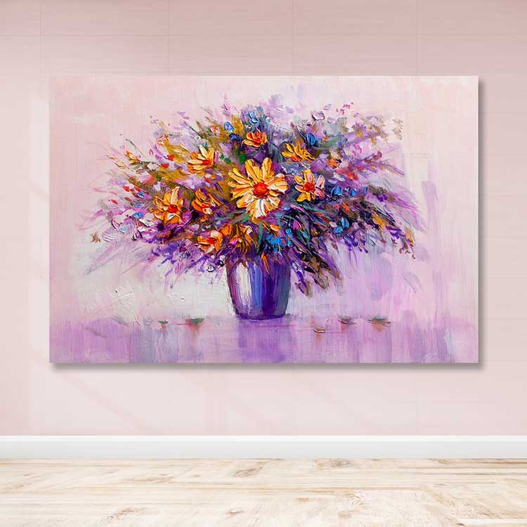 Tela Decorativa em Canvas Multicolor 100x140 cm com Moldura de Madeira (3–4 cm)