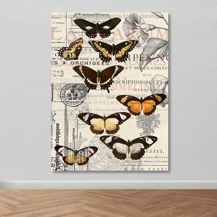 Quadro Decorativo em Tela (100% Canvas) Multicolor 100x140 cm com Moldura de Madeira