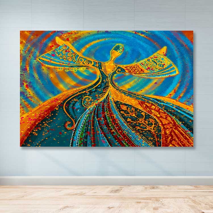 Quadro em Tela Decorativo Multicolor com Moldura de Madeira (3–4 cm) 100x140 cm | 100% Canvas | Ref. DEV02278100140