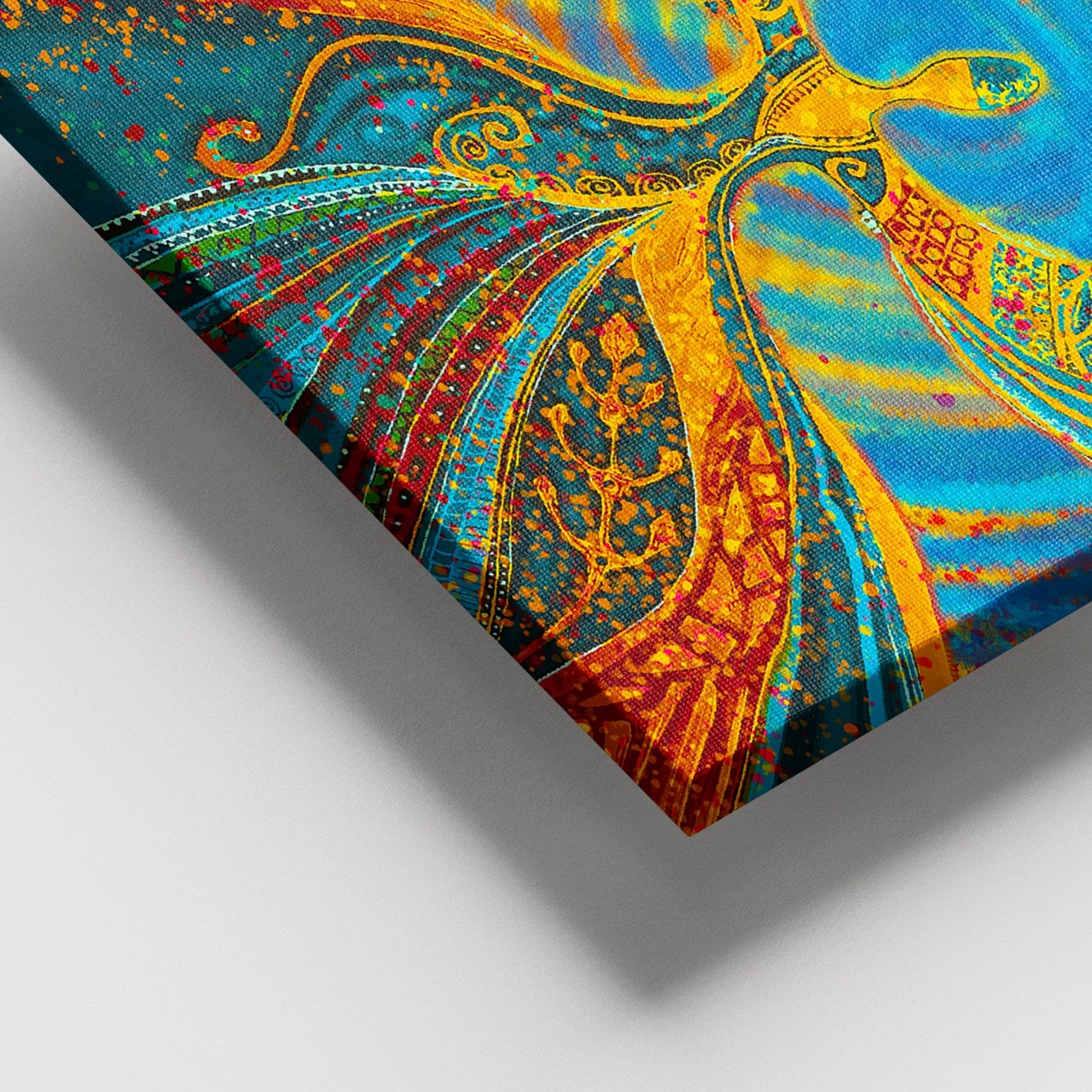 Quadro em Tela Decorativo Multicolor com Moldura de Madeira (3–4 cm) 100x140 cm | 100% Canvas | Ref. DEV02278100140