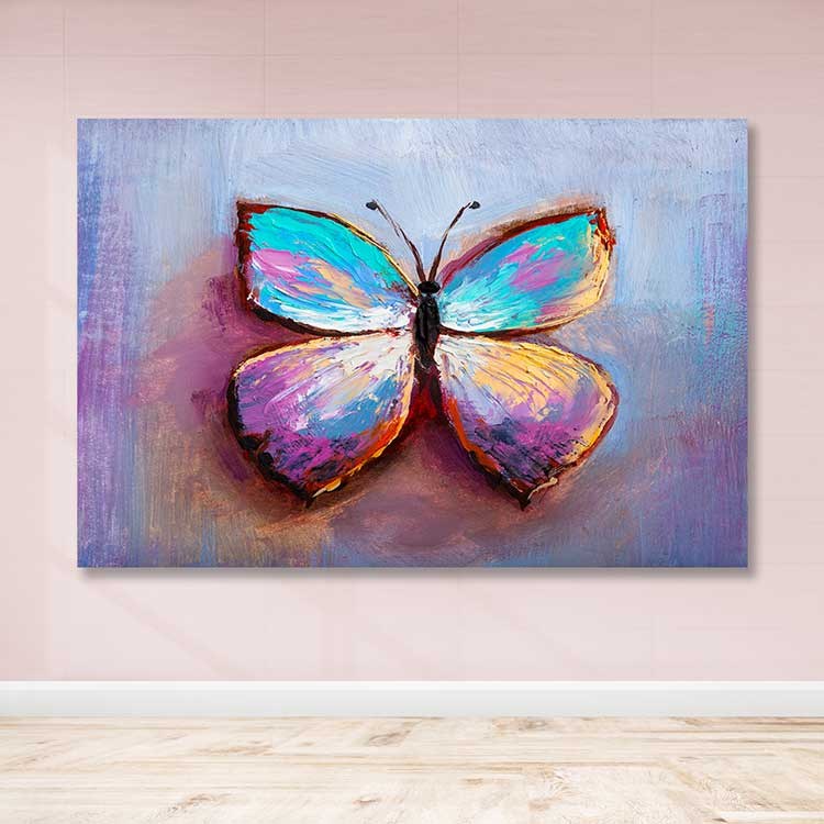 Tela Decorativa Multicolor 100x140 cm com Moldura em Madeira (3–4 cm) – 100% Canvas