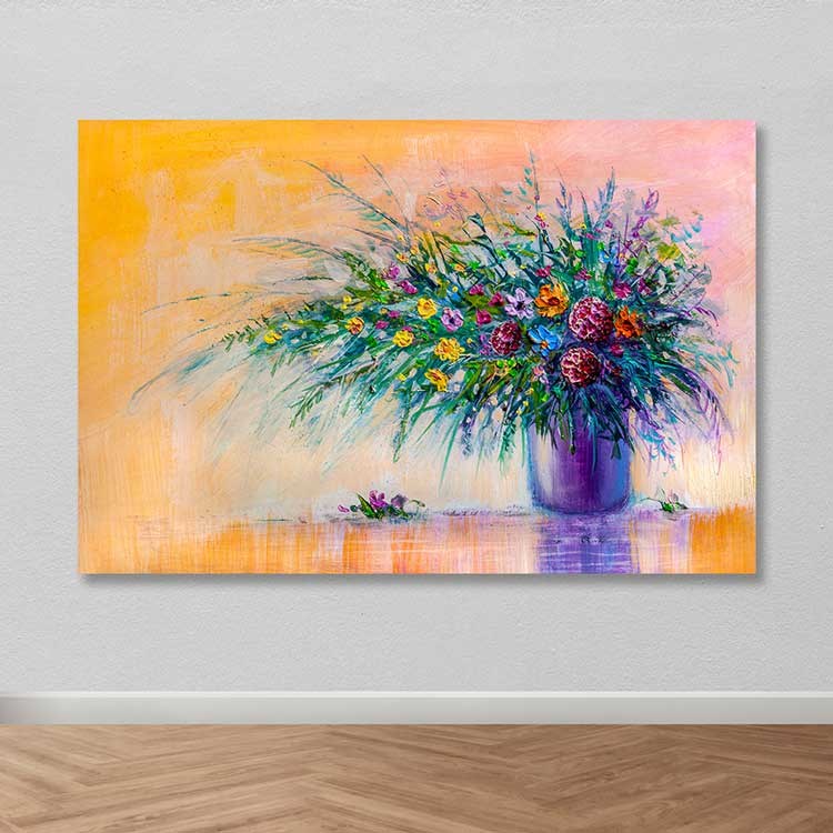 Quadro em Tela Decorativo Multicolor 100x140 cm com Moldura de Madeira (3–4 cm) – 100% Canvas